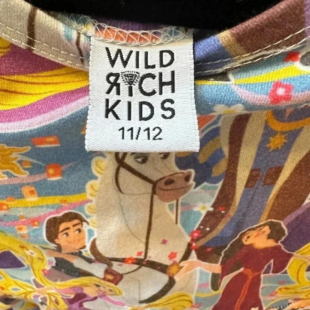 Wild Rich Kids Twirl Dress Girls Size 11/12 Tangled Disney Rupunzel print - Picture 10 of 11